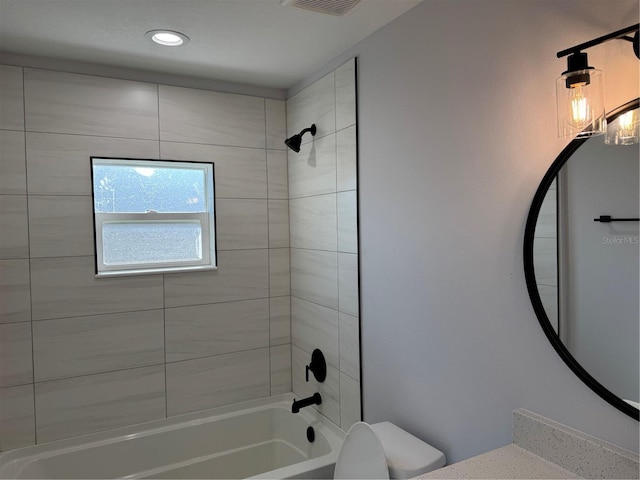 468 Marion Oaks Blvd, Ocala, FL 34473 - full bathroom with shower / washtub combination, toilet, and recessed lighting