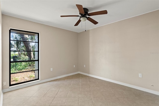 22 Hillcrest Dr, Babson Park, FL 33827 - spare room with a ceiling fan, baseboards, and light tile patterned floors
