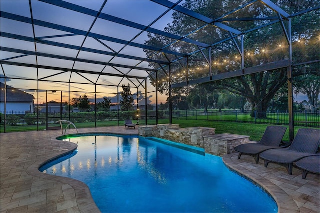 25859 Crossings Bluff Ln, Sorrento, FL 32776 - view of swimming pool featuring a patio and a lanai