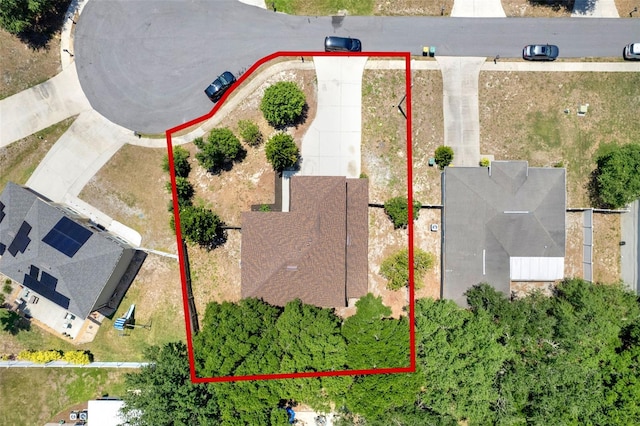 809 Deer Glen Ct, Fruitland Park, FL 34731 - aerial view of property and surrounding area featuring property boundaries highlighted