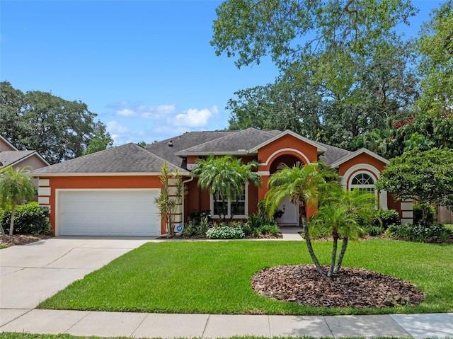 3518 Edlingham Ct, Belle Isle, FL 32812 - view of front of property featuring a garage, a front yard, driveway, and stucco siding