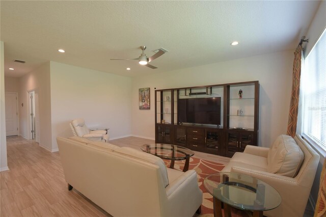5908 Paxton Ct, Apopka, FL 32703 - living room with a ceiling fan, recessed lighting, light wood finished floors, and baseboards