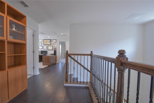 5908 Paxton Ct, Apopka, FL 32703 - corridor with an upstairs landing, dark wood-style flooring, and recessed lighting