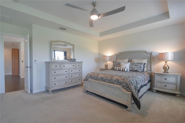 5908 Paxton Ct, Apopka, FL 32703 - bedroom featuring carpet, a ceiling fan, baseboards, and a raised ceiling