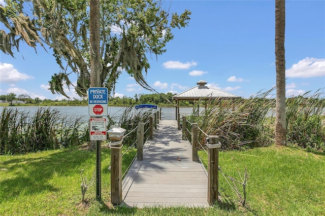 106 Turtle Run, Umatilla, FL 32784 - dock area with a gazebo and a water view
