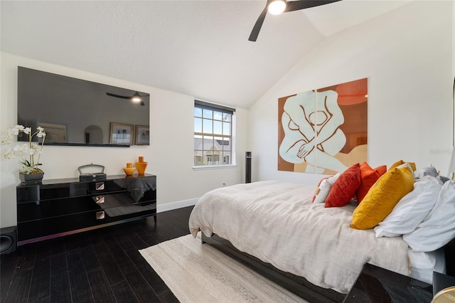 152 Riggings Way, Clermont, FL 34711 - bedroom featuring vaulted ceiling, wood finished floors, a ceiling fan, and baseboards