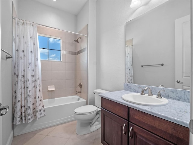 4071 Isabella Cir, Windermere, FL 34786 - bathroom with vanity, tile patterned floors, shower / tub combo with curtain, and toilet