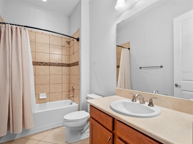 4071 Isabella Cir, Windermere, FL 34786 - bathroom with vanity, tile patterned floors, toilet, and shower / bath combo with shower curtain
