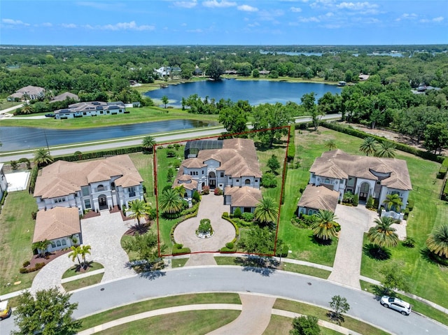 4071 Isabella Cir, Windermere, FL 34786 - aerial view of residential area featuring property parcel outlined and a nearby body of water