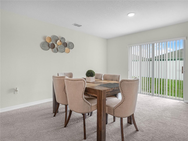 440 Patricia Alford Dr, Haines City, FL 33844 - carpeted dining space with baseboards and a textured ceiling
