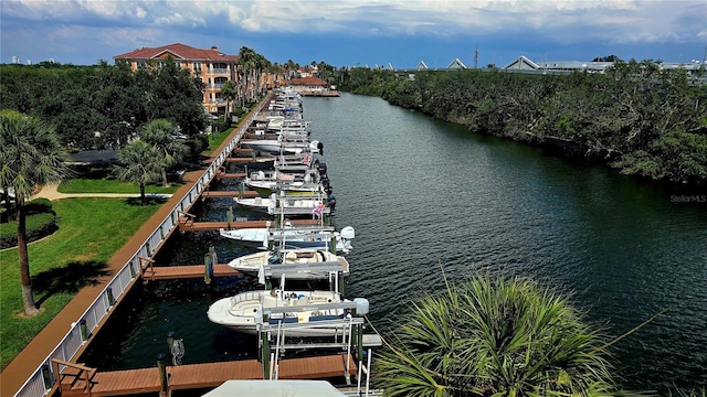 5000 Culbreath Key Way Unit 9-101, Tampa, FL 33611 - dock area featuring a water view and boat lift