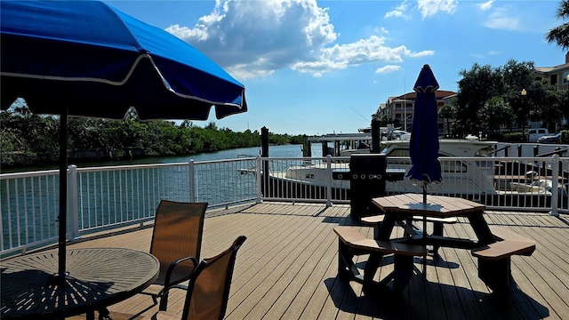 5000 Culbreath Key Way Unit 9-101, Tampa, FL 33611 - dock area featuring outdoor dining space and a water view
