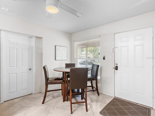 4546 Malibu St, Orlando, FL 32811 - dining space featuring ceiling fan and light tile patterned flooring