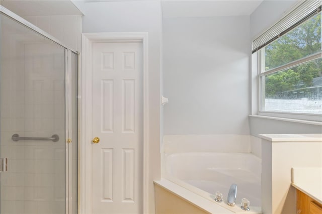 2280 Yorville Ct, Ocoee, FL 34761 - full bathroom featuring a bath, a stall shower, and vanity