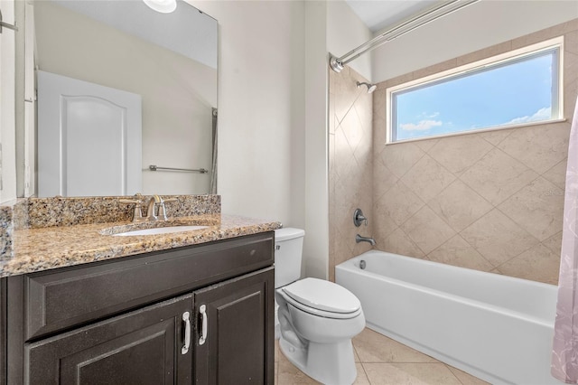 808 Sherbourne Cir, Lake Mary, FL 32746 - full bathroom featuring toilet, shower / tub combo, vanity, and tile patterned flooring
