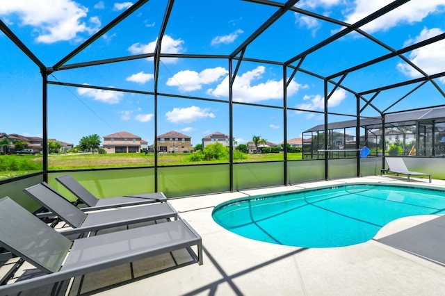 2209 Crofton Ave, Davenport, FL 33837 - swimming pool with a patio area, a lanai, and a residential view