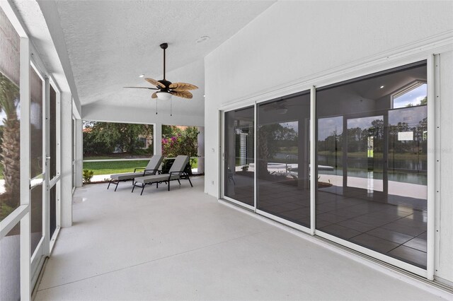 12508 Lake Denise Blvd, Clermont, FL 34711 - sunroom featuring vaulted ceiling and ceiling fan