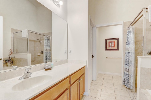 927 Orange Cosmos Blvd, Davenport, FL 33837 - full bathroom with tile patterned floors, vanity, and tiled shower