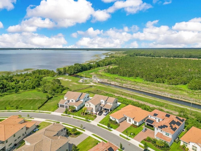 13791 Abberwick Dr, Orlando, FL 32832 - aerial perspective of suburban area featuring a large body of water and a heavily wooded area
