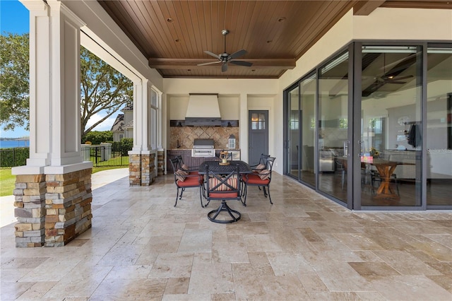 10845 Bayshore Dr, Windermere, FL 34786 - view of patio / terrace with a ceiling fan and outdoor dining area