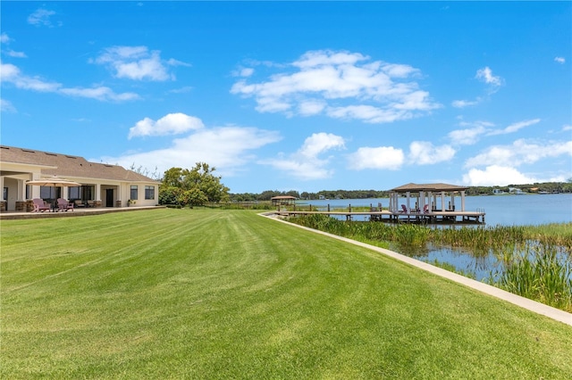 10845 Bayshore Dr, Windermere, FL 34786 - dock with a water view and a yard