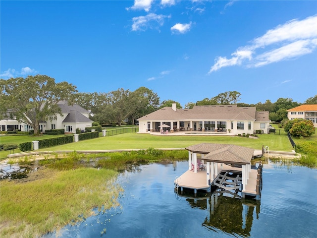10845 Bayshore Dr, Windermere, FL 34786 - dock area featuring boat lift and a water view