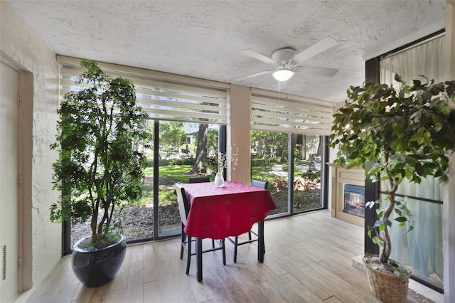 1074 Kensington Park Ct Unit 101, Altamonte Springs, FL 32714 - sunroom / solarium with wood finished floors, a textured ceiling, and a wall of windows