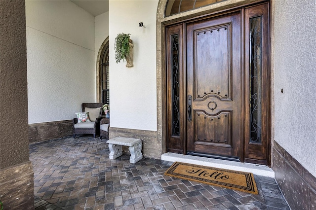 190 Osprey Hammock Trl, Sanford, FL 32771 - doorway to property with stucco siding