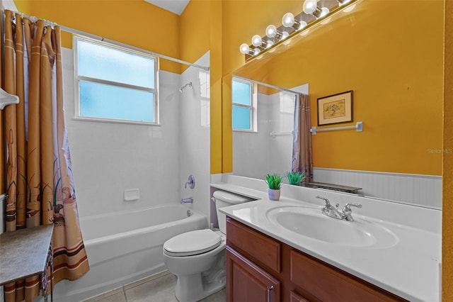 2026 Winding Oaks Dr, Orlando, FL 32825 - bathroom with shower / bath combination with curtain, vanity, toilet, and tile patterned flooring