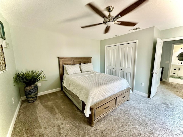 200 S Banana River Blvd Unit 703, Cocoa Beach, FL 32931 - bedroom with carpet, baseboards, a closet, and a ceiling fan