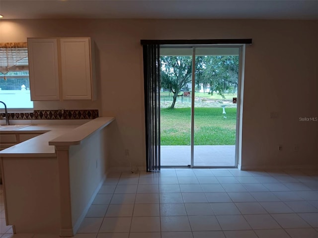 10415 Lucaya Dr, Tampa, FL 33647 - kitchen with plenty of natural light, white cabinets, baseboards, and a sink