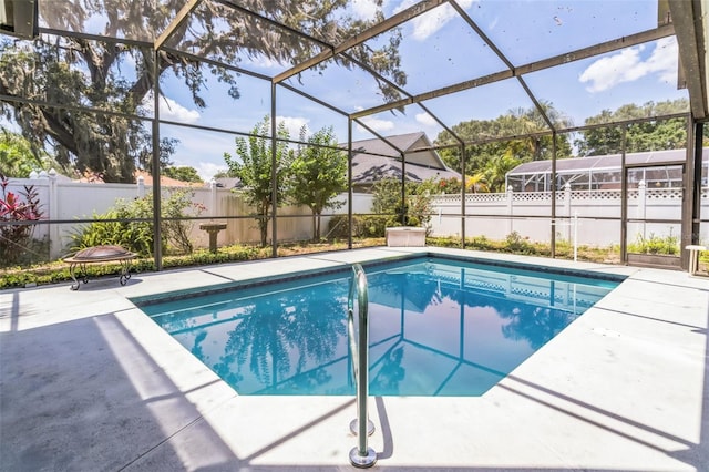 34239 Woodridge Ln, Eustis, FL 32736 - view of pool featuring a fenced backyard, a patio, and a lanai