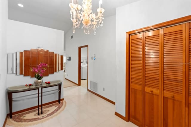 2018 N Normandy Blvd, Deltona, FL 32725 - hall with a chandelier and baseboards