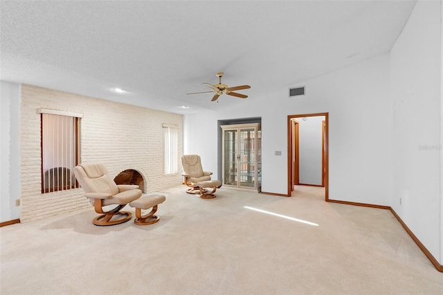 2018 N Normandy Blvd, Deltona, FL 32725 - sitting room featuring carpet floors, baseboards, and ceiling fan