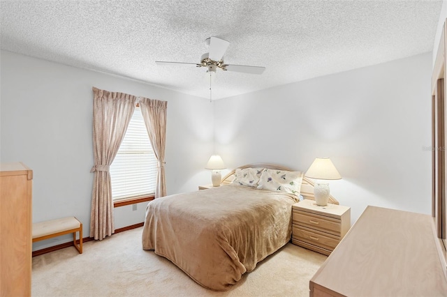 2018 N Normandy Blvd, Deltona, FL 32725 - bedroom featuring light colored carpet, a textured ceiling, and ceiling fan