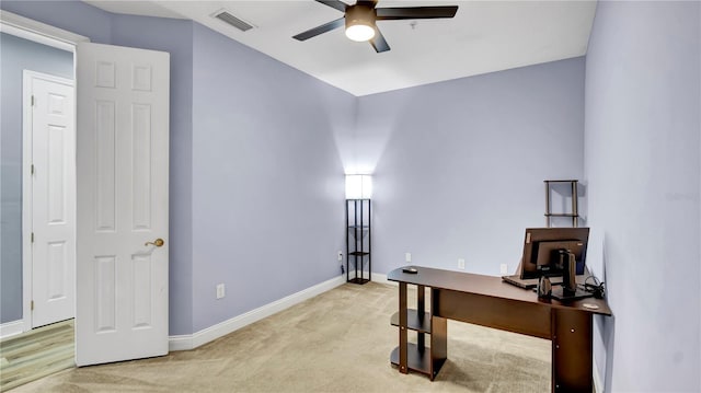 5016 W Lancaster St Unit 00, Tampa, FL 33616 - unfurnished office featuring a ceiling fan, baseboards, and carpet flooring