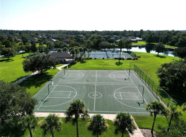 1716 Wild Indigo Ter, Oviedo, FL 32766 - view of basketball court with a water view and community basketball court