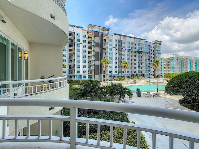 100 S Eola Dr Unit 611, Orlando, FL 32801 - balcony with view of pool area