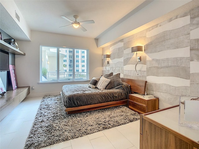 100 S Eola Dr Unit 611, Orlando, FL 32801 - bedroom featuring tile patterned flooring and a ceiling fan