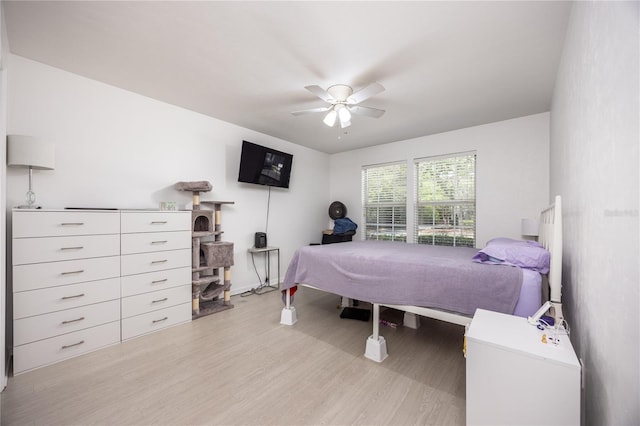 3832 NW 27th St, Gainesville, FL 32605 - bedroom featuring light wood-style floors and a ceiling fan