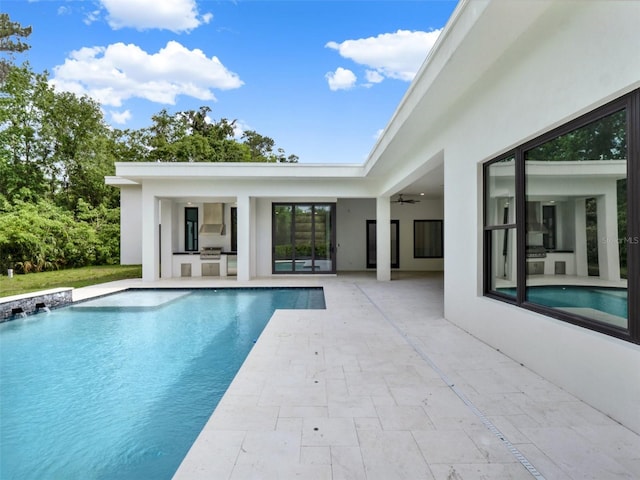 7615 SE 12th Cir, Ocala, FL 34480 - swimming pool featuring a patio and ceiling fan