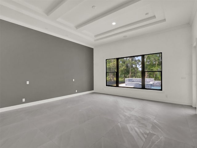 7615 SE 12th Cir, Ocala, FL 34480 - spare room featuring a raised ceiling, crown molding, and recessed lighting