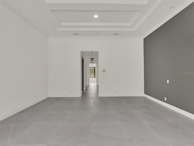 7615 SE 12th Cir, Ocala, FL 34480 - unfurnished room featuring a raised ceiling, ornamental molding, and recessed lighting