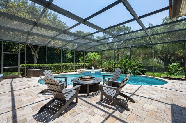 8475 Eagles Loop Cir, Windermere, FL 34786 - view of pool with a patio area, a pool with connected hot tub, and a lanai