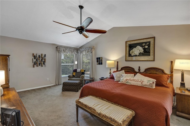 612 Golden Dawn, Apopka, FL 32712 - bedroom with lofted ceiling, carpet flooring, a ceiling fan, and baseboards