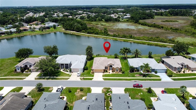 27143 Nostalgia Dr, Leesburg, FL 34748 - aerial perspective of suburban area featuring a nearby body of water