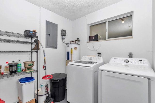 8443 SW 109th Pl, Ocala, FL 34481 - laundry area featuring electric panel, washer and dryer, and a textured ceiling