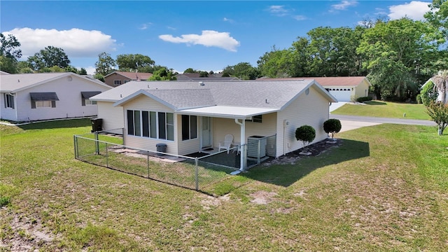 8443 SW 109th Pl, Ocala, FL 34481 - back of property featuring roof with shingles, cooling unit, and a gate