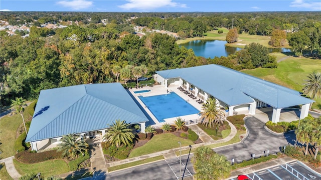 8443 SW 109th Pl, Ocala, FL 34481 - view from above of property with a nearby body of water, a local golf course, and a pool area