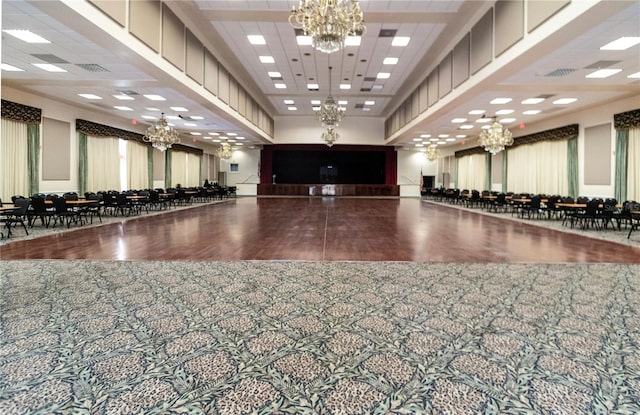 8443 SW 109th Pl, Ocala, FL 34481 - miscellaneous room with a chandelier, wood finished floors, and a paneled ceiling